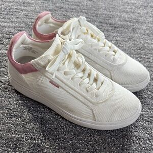 Vivaia Unisex Sz 5 White & Pink Casual Sneakers V Prime Waterproof Travel Vacay